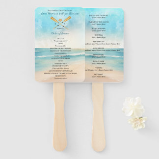 Éventail Watercolor Beach Oars Mariage