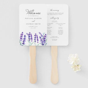 Éventail Watercolor Lavender Flowers Programme de mariage