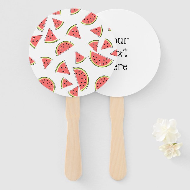 Éventail Watermelon Multi Text (Devant et derrière)