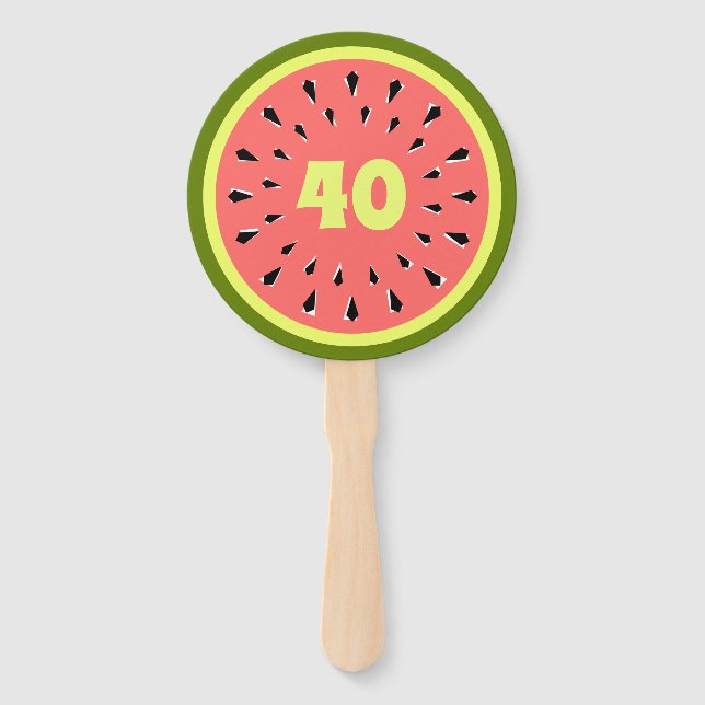 Éventail Watermelon Rose Age 40 (Devant)