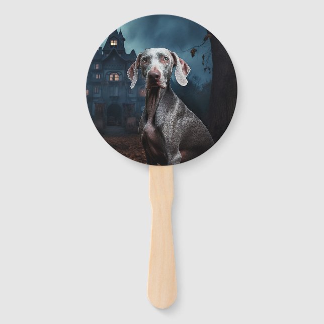 Éventail Weimaraner Halloween Épouvantable (Devant)