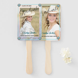 Éventail Western Cowgirl Photo Graduation Ensemble de fans