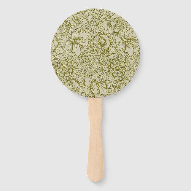 Éventail William Morris Poppy Classic Floral Green (Devant)