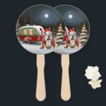 Éventail Winter Bulldog Caravan Christmas Adventure<br><div class="desc">Laissez-vous tenter par la magie d'une nuit d'hiver enneigée alors qu'une caravane glisse gracieusement à travers le paysage illuminé par la lune. La beauté sereine de la neige scintillante et l'éclat enchanteur de la lune créent une scène captivante, promettant une aventure de Noël inoubliable remplie de chaleur, de joie et...</div>