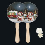 Éventail Winter Chihuahua Caravan Christmas Adventure<br><div class="desc">Laissez-vous tenter par la magie d'une nuit d'hiver enneigée alors qu'une caravane glisse gracieusement à travers le paysage illuminé par la lune. La beauté sereine de la neige scintillante et l'éclat enchanteur de la lune créent une scène captivante, promettant une aventure de Noël inoubliable remplie de chaleur, de joie et...</div>