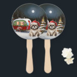 Éventail Winter Havanese Caravan Christmas Adventure<br><div class="desc">Laissez-vous tenter par la magie d'une nuit d'hiver enneigée alors qu'une caravane glisse gracieusement à travers le paysage illuminé par la lune. La beauté sereine de la neige scintillante et l'éclat enchanteur de la lune créent une scène captivante, promettant une aventure de Noël inoubliable remplie de chaleur, de joie et...</div>