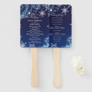 Éventail Winter Wonderland Sparkle Snowflakes Mariage