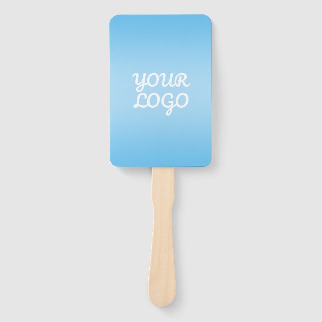 Éventail Your Logo & Modern Simple Ombre | Light Blue (Devant)