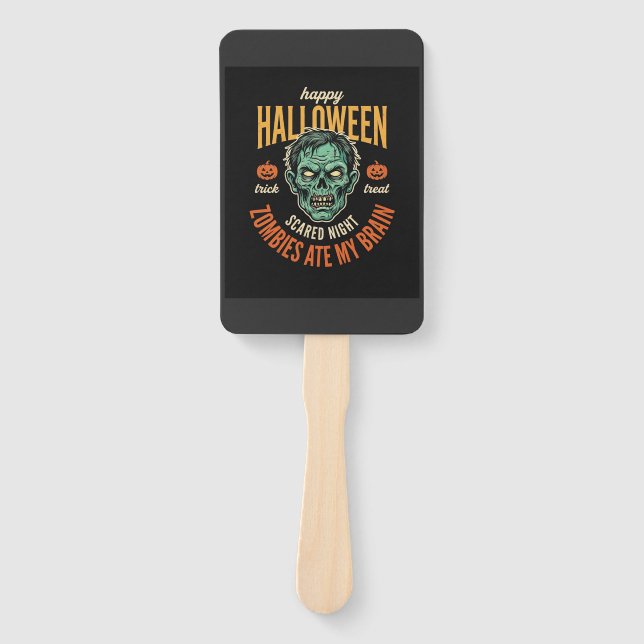Éventail Zombies d'Halloween Ont Mangé Mon Cerveau (Devant)