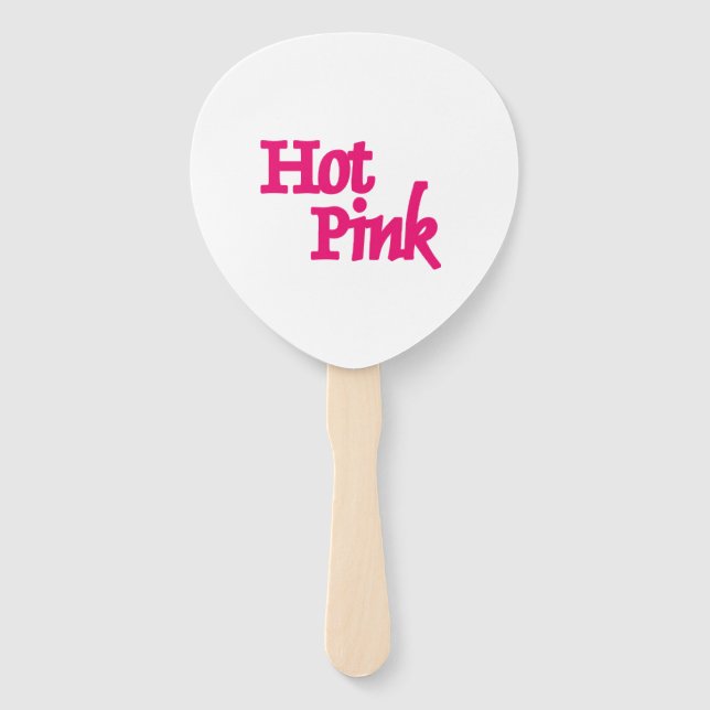 Éventails à main à paddle blanc rose chaud (Devant)