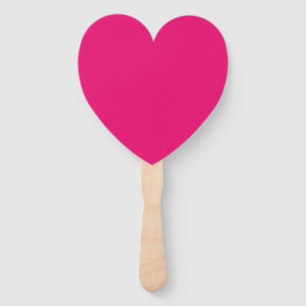 Éventails à main en cœur fuchsia rose chaud