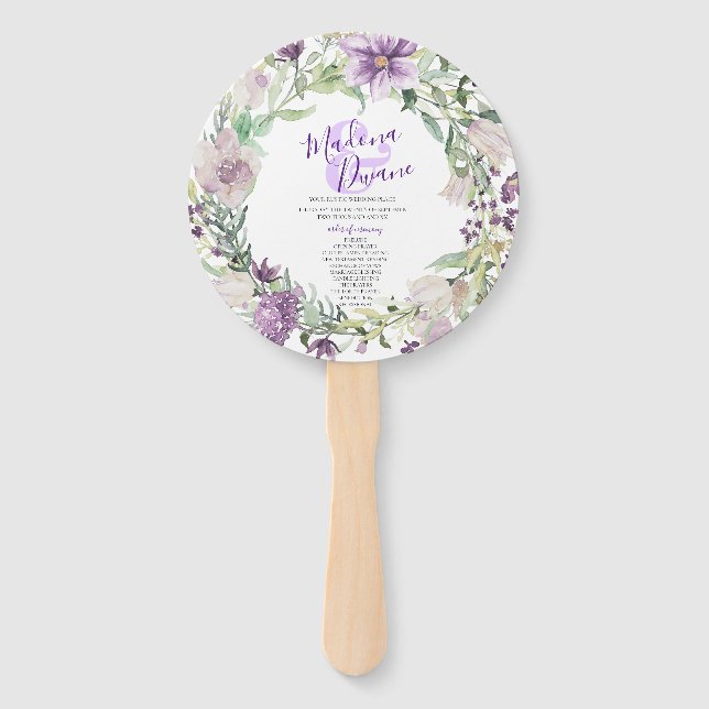 Éventails à main Fleurs de prune et de lilas à l'a (Devant)