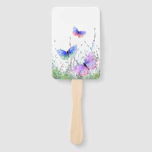 Éventails colorés papillons volants
