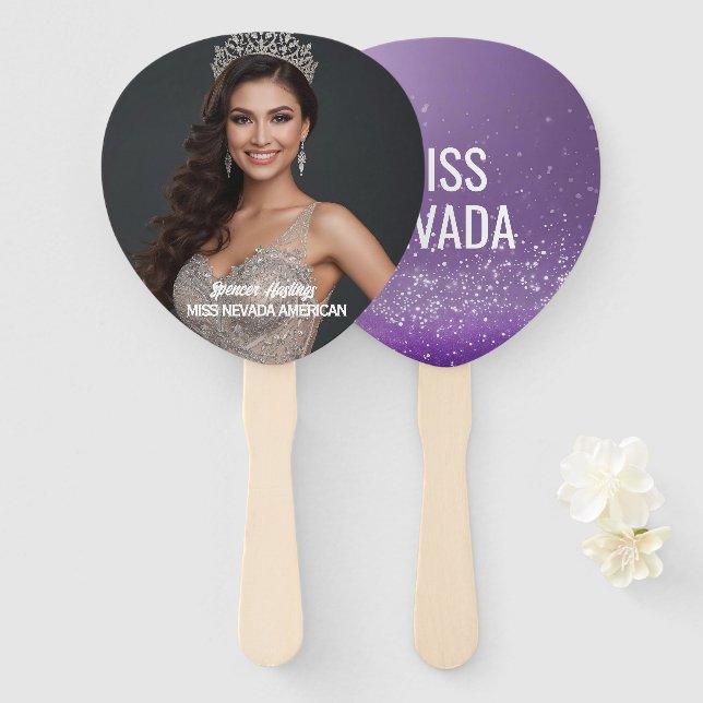Éventails de fans de concours Violet Glam Public - (Devant et derrière)