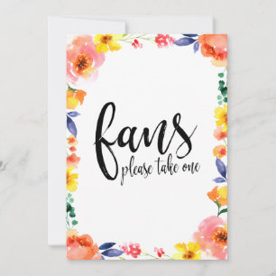 Éventails de mariage Calligraphie Panneau floral a