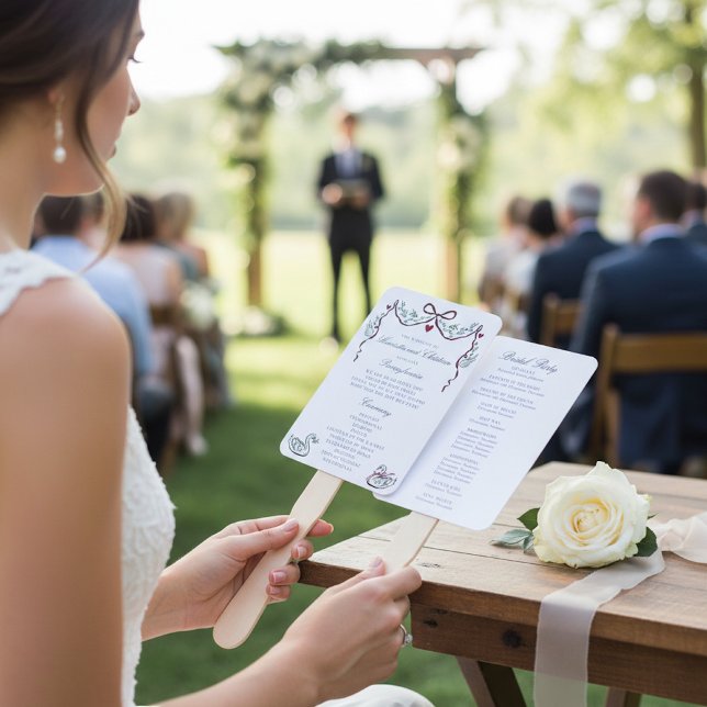 Éventails de programme de cérémonie de mariage aux (Créateur téléchargé)