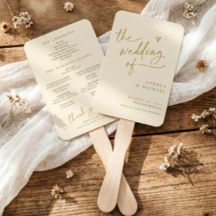 Éventails de programme de mariage amusants crème e