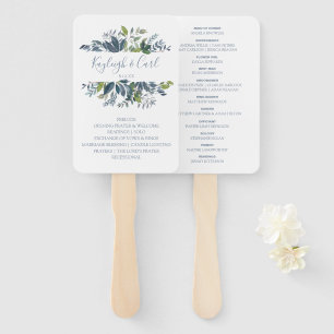 Éventails de Programme de Mariage avec Verdure B