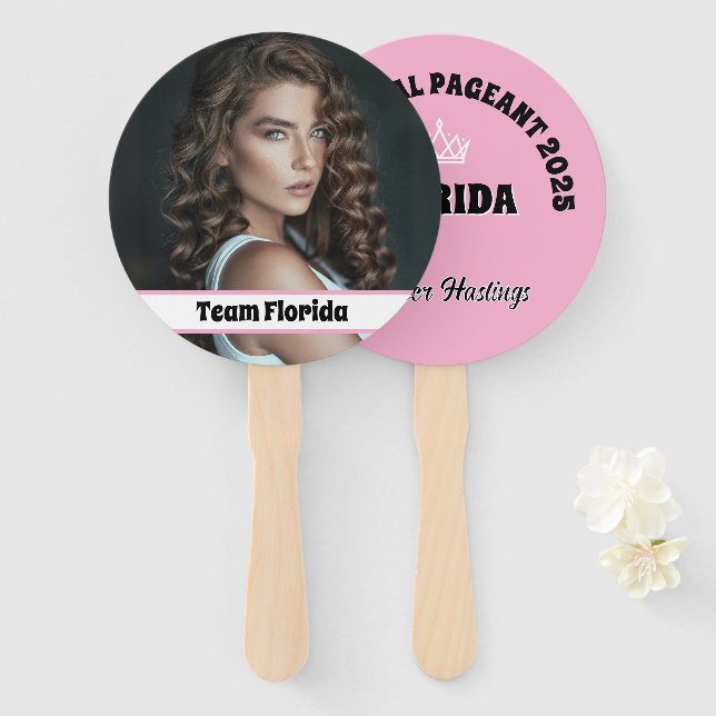 Éventails personnalisés pour concours de beauté -  (Devant et derrière)