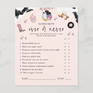 Ever ou Jamais Jeu de Bachelorette Disco Cowgirl
