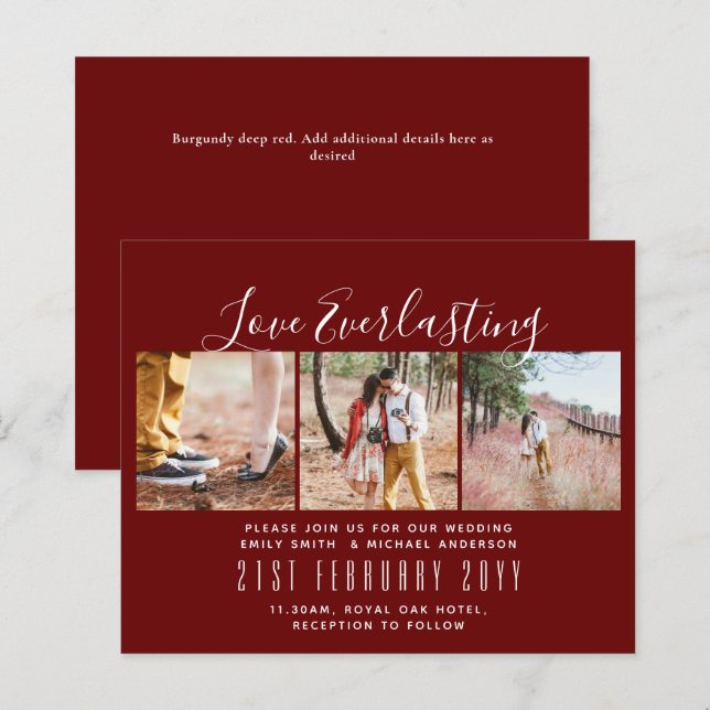 Everduring Love PHOTO COLLAGE Mariage Événement In (Devant / Derrière)
