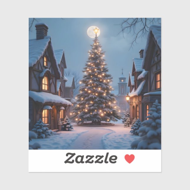 Evergreen Glow - Square Vinyl Sticker (Feuille)