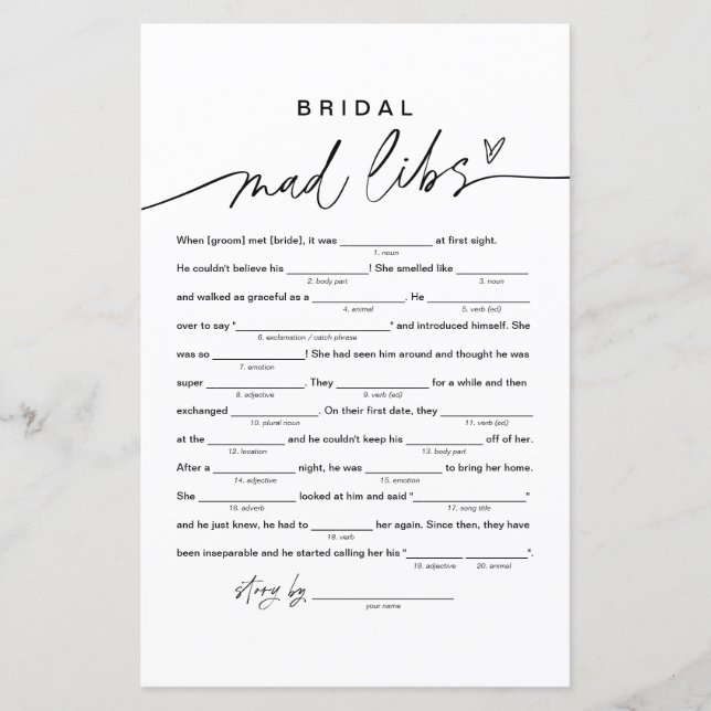 EVERLEIGH Jeu de mots pour la douche de mariée, Re (Devant)