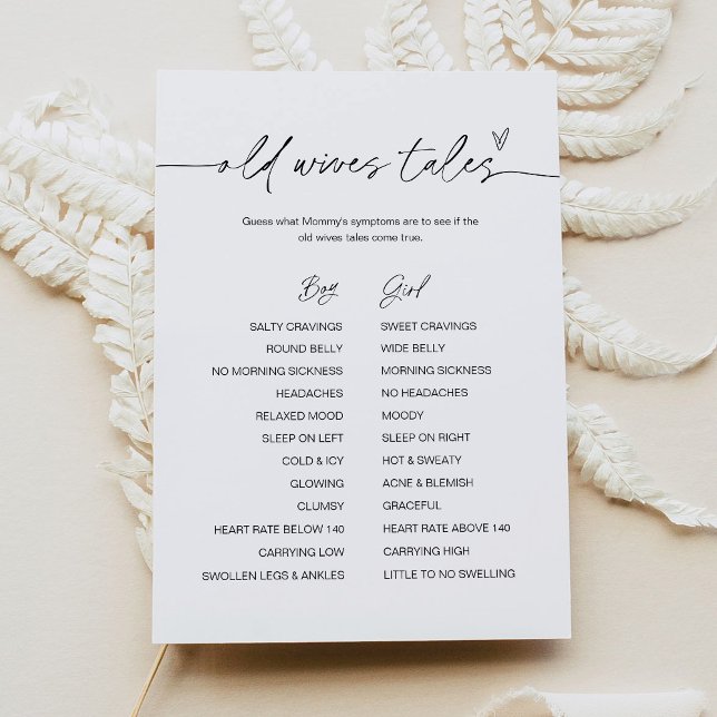 EVERLEIGIGING Old Wives Tales Baby shower Carte de (Créateur téléchargé)