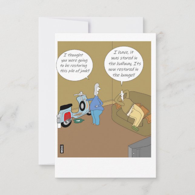 Everyday humour card for the old scooter fanatic (Devant)