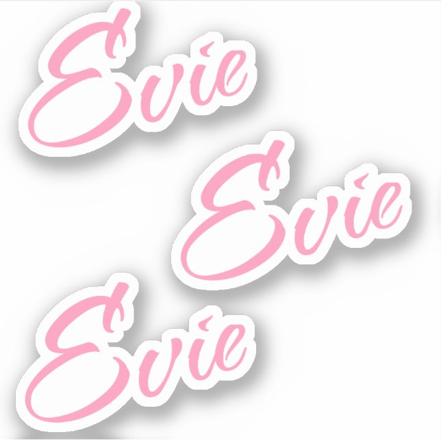 Evie Nom décoratif en rose x3 Sticker (Devant)