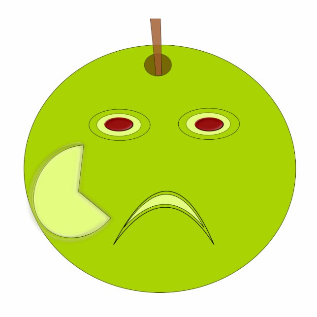 Evil Apple with Scar Halloween Photo Sculpture (Devant)