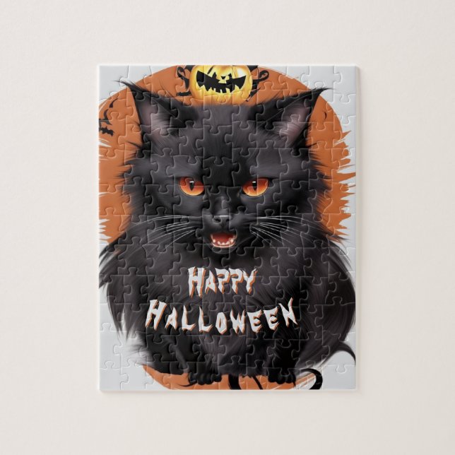 Evil Black Cat Jigsaw Puzzle (Vertical)