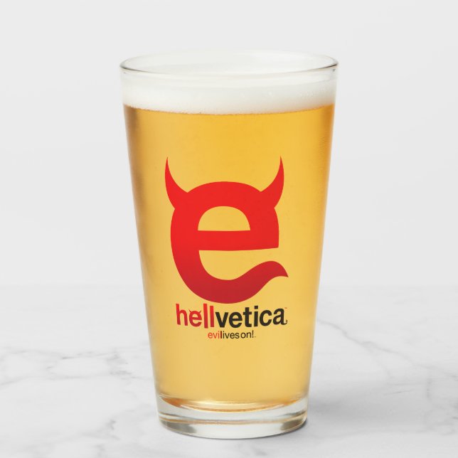 Evil “e” – Verre à pint logo (Devant (rempli))