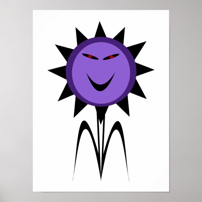 Evil Flower Kawaii Goth Halloween Poster (Devant)