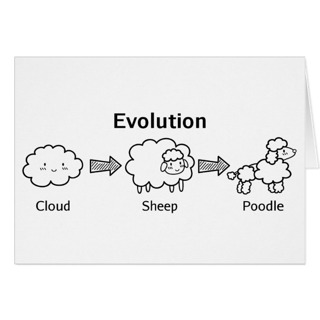 Évolution amusante d'un nuage en mouton et caniche (Devant horizontal)