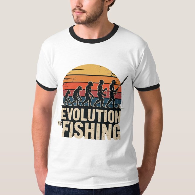 Évolution de la pêche - T-Shirt coucher de soleil  (Devant)