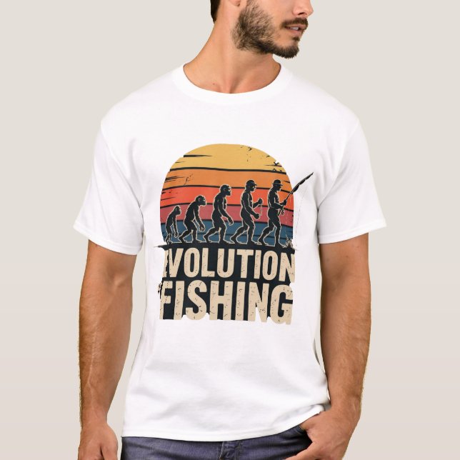Évolution de la pêche - T-Shirt coucher de soleil  (Devant)