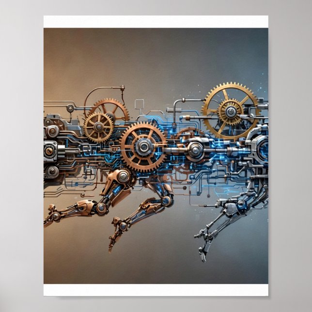 Évolution des robots — Poster sur les engrenages e (Devant)