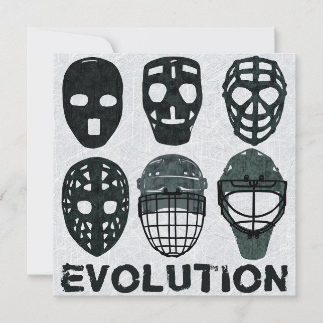 Évolution du masque de gardien de hockey (Devant)