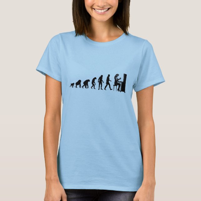 Évolution humaine : T-shirt de pianiste (Devant)