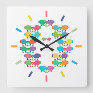 Ewes dans les teintes horloge murale acrylique