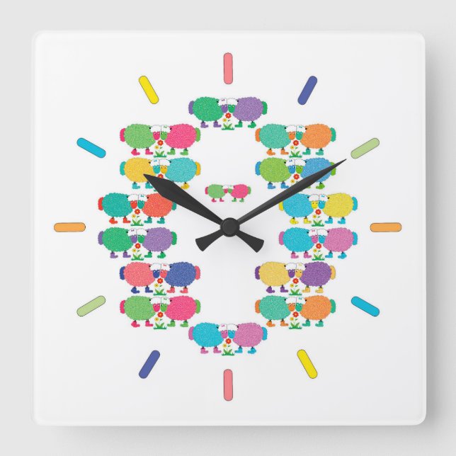 Ewes dans les teintes horloge murale acrylique (Recto)