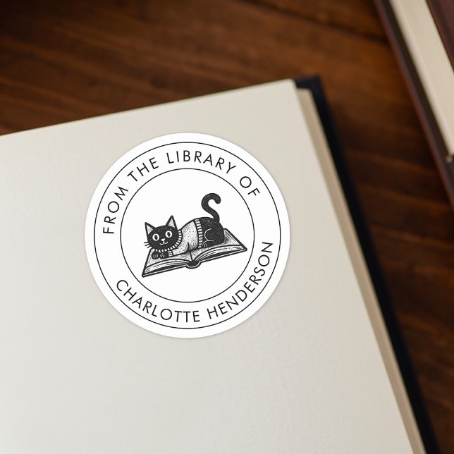 Ex Libris Chat Autocollant de Plaque de Livre Pers (Créateur téléchargé)