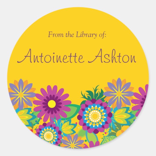 Ex Libris Floral Étiquette (Devant)