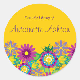 Ex Libris Floral Étiquette