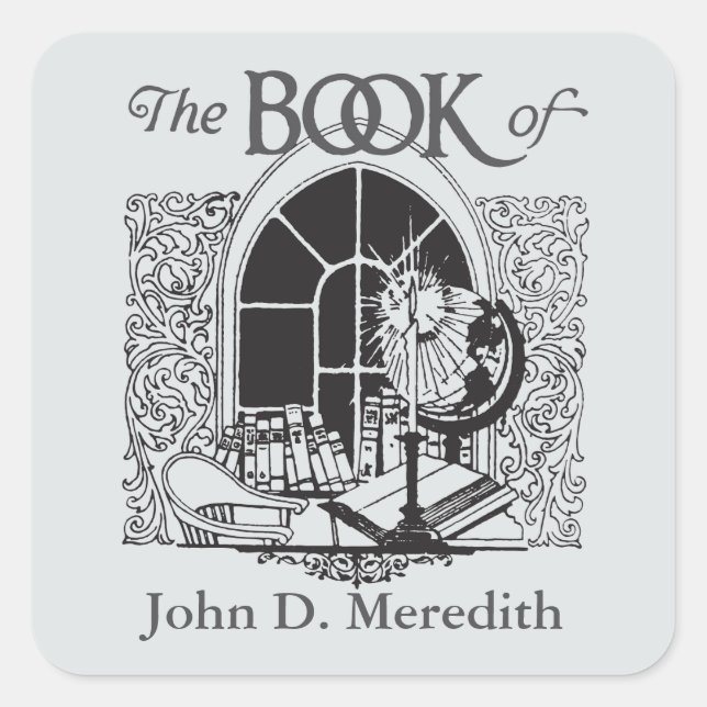 Ex-libris letterpress étiquette de plaque (Devant)