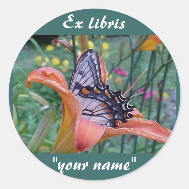 Ex libris Stickers papillon Swallowtail Personnali (Devant)