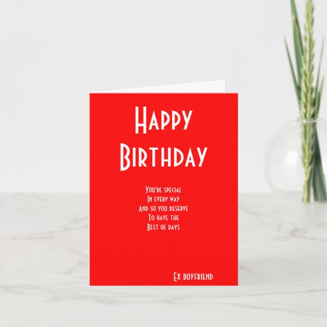 Ex petit ami cartes spéciales d'anniversaire (Devant)