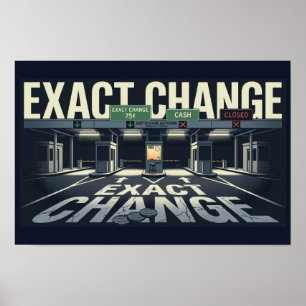 Exact Change Retro Night Drive 18x12 Affiche Nig