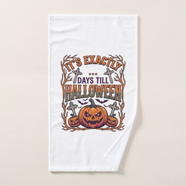 Exactement Jours Avant Halloween Citrouille Chauve (Serviette à main)